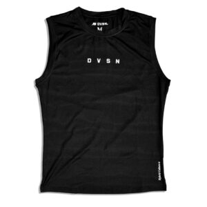 Sleeveless Training Vest | HYBRID | Black | Staggered Logo